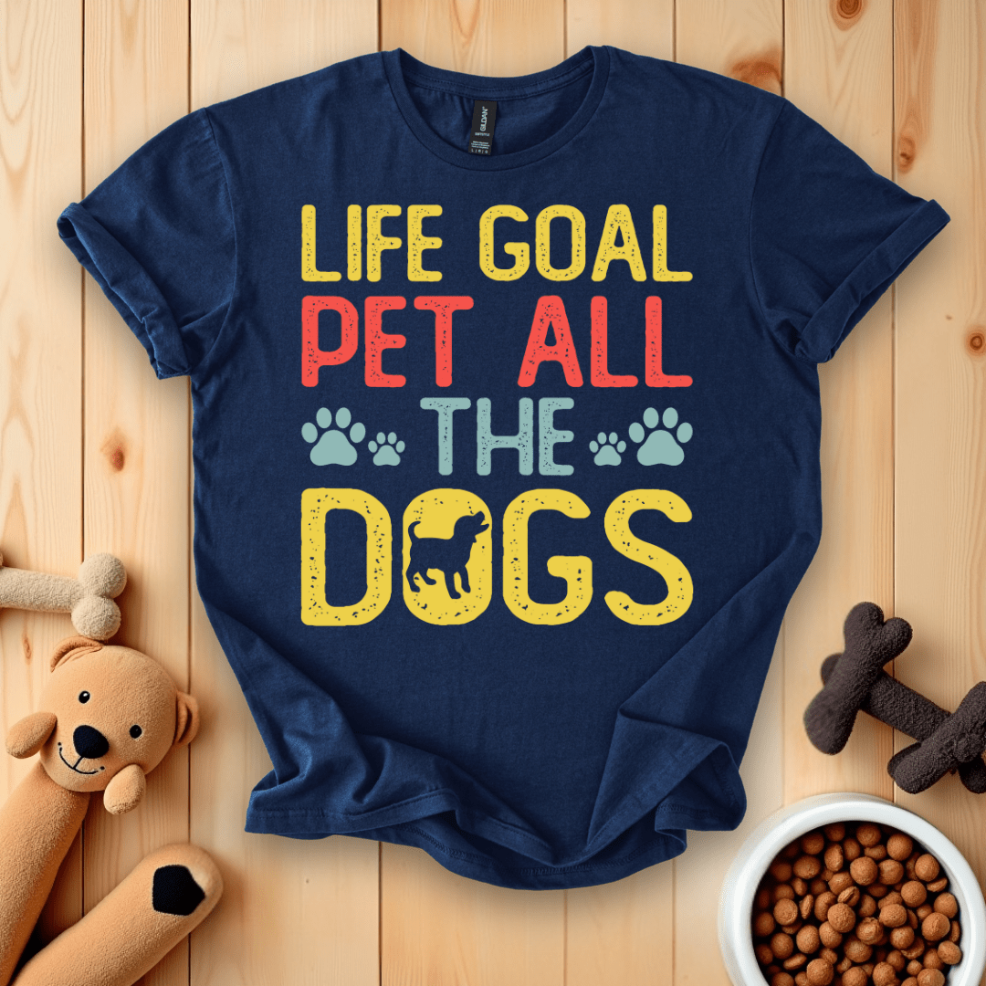 Navy / S Life Goal Pet All The Dogs T-Shirt