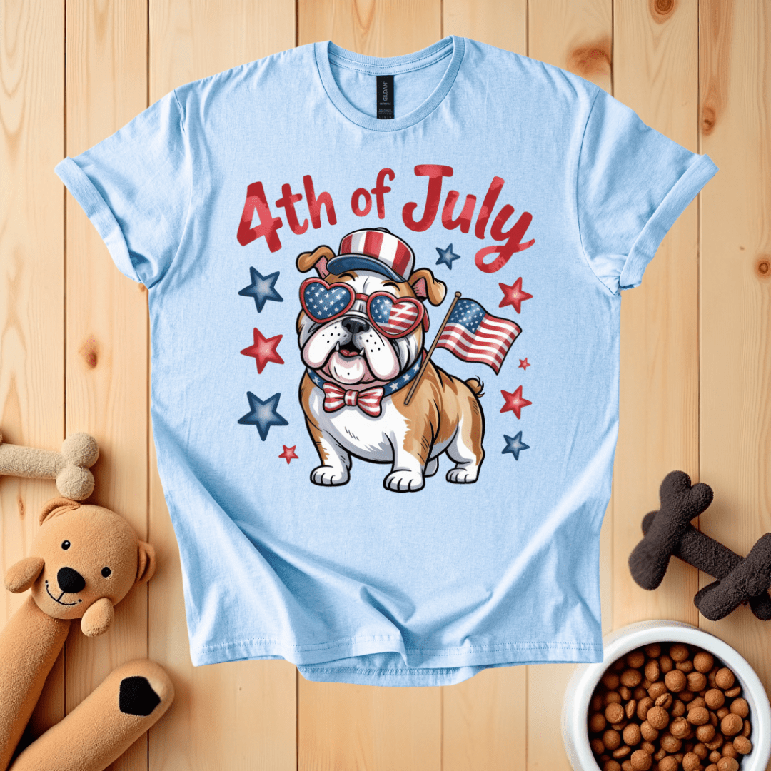 Light Blue / S Patriotic Bulldog T-Shirt