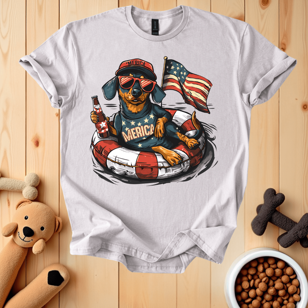 Ice Grey / S Patriotic Dachshund T-Shirt