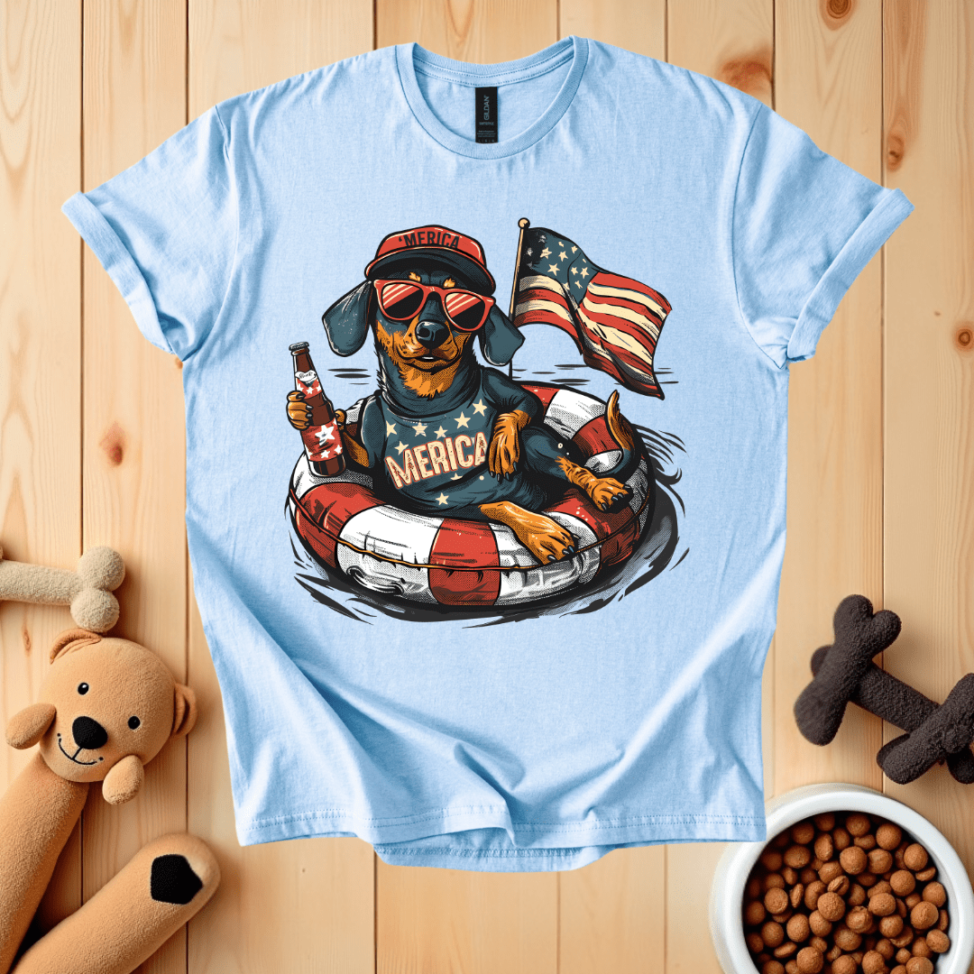 Light Blue / S Patriotic Dachshund T-Shirt
