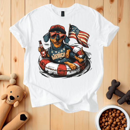 White / S Patriotic Dachshund T-Shirt