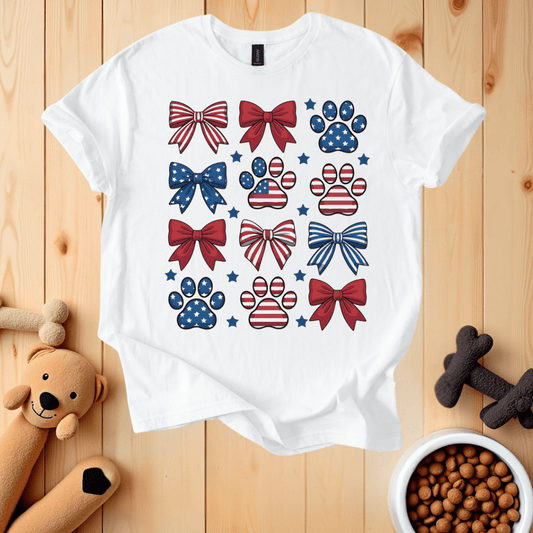 White / S Patriotic Dog Mom T-Shirt