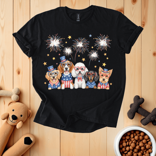 Black / S Patriotic Dogs T-Shirt
