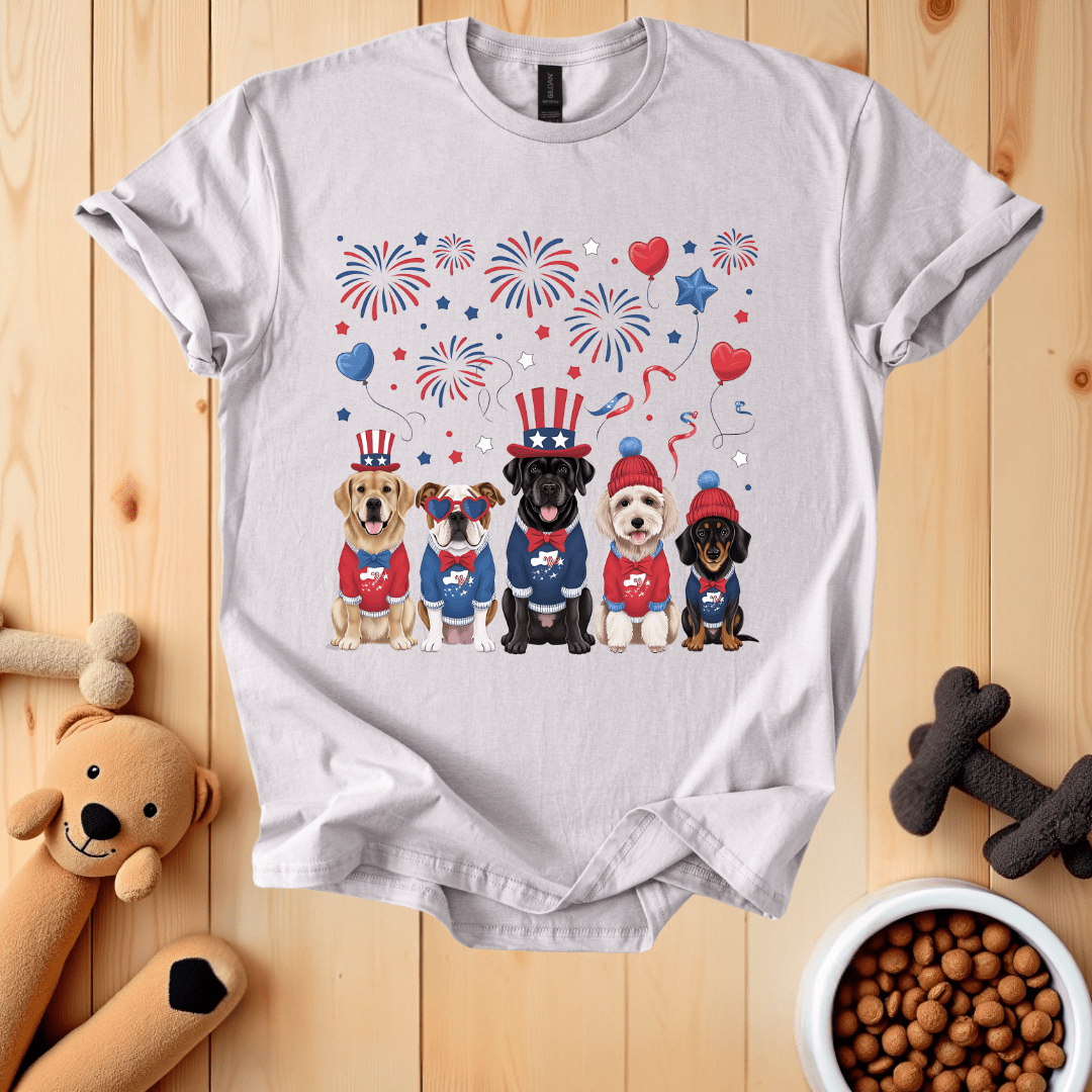 Ice Grey / S Patriotic Dogs T-Shirt