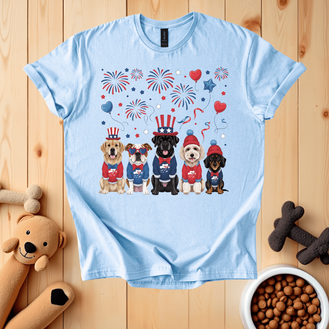 Light Blue / S Patriotic Dogs T-Shirt