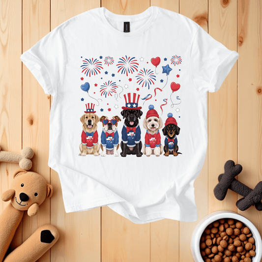 White / S Patriotic Dogs T-Shirt