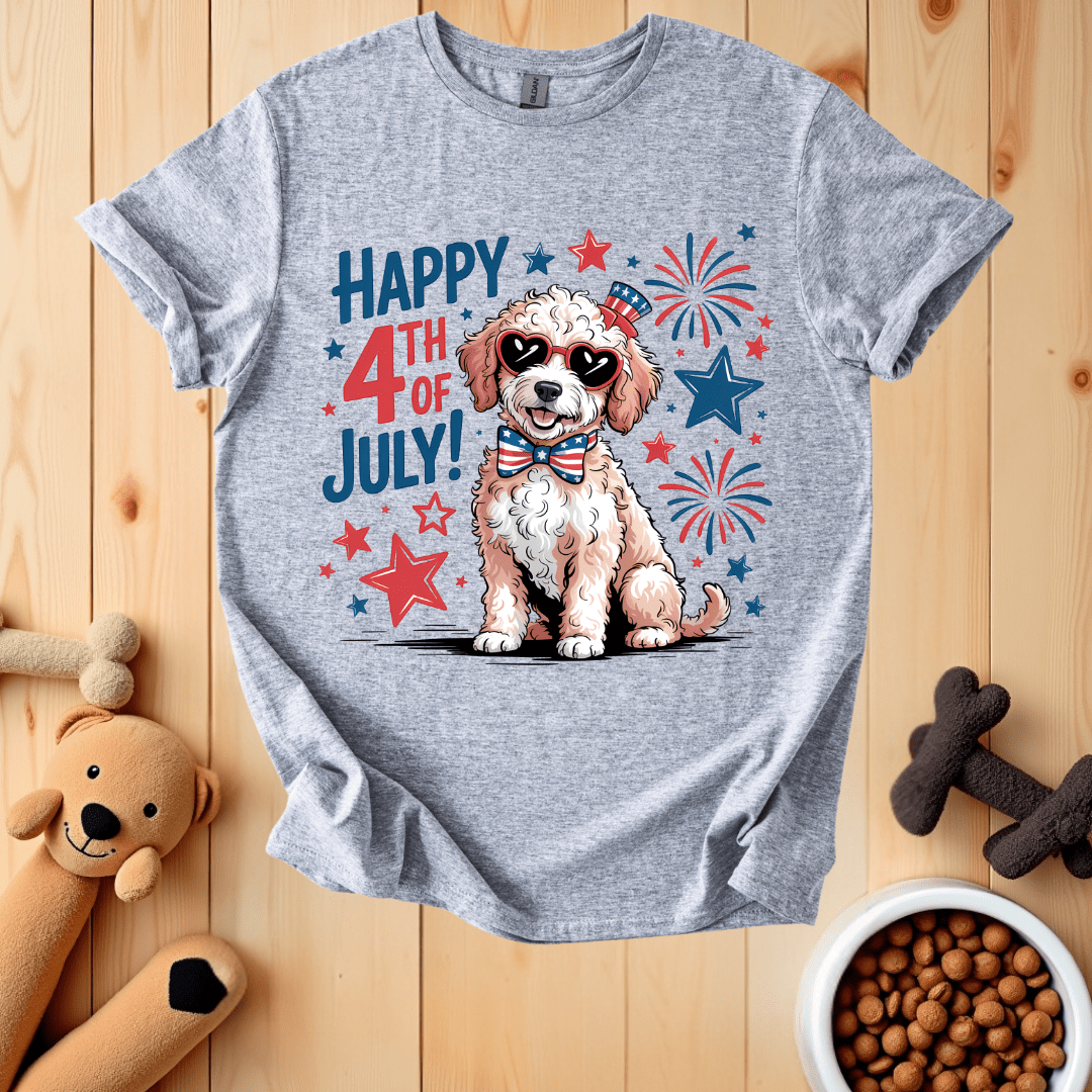 Sport Grey / S Patriotic Doodle Dog T-Shirt