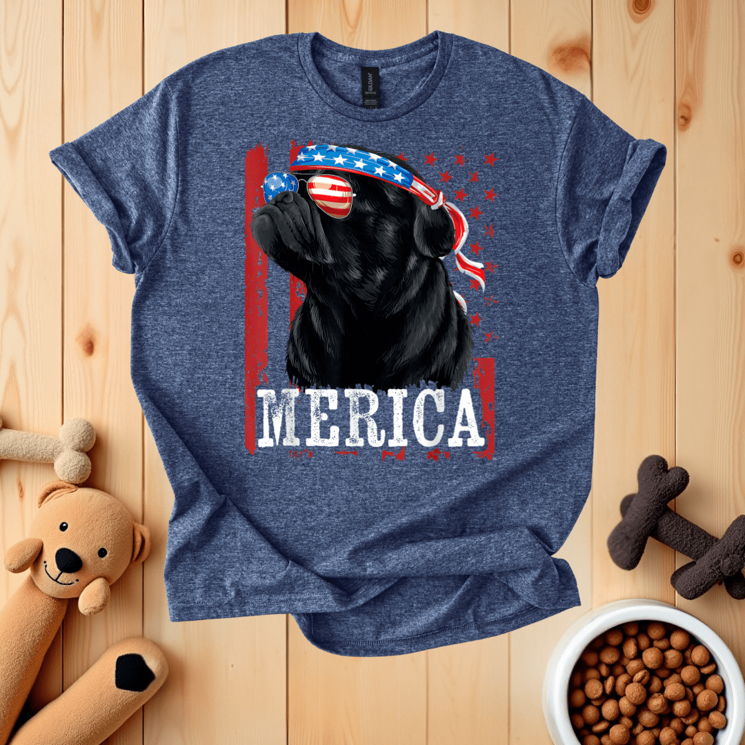 Heather Navy / S Patriotic Pug Merica T-Shirt