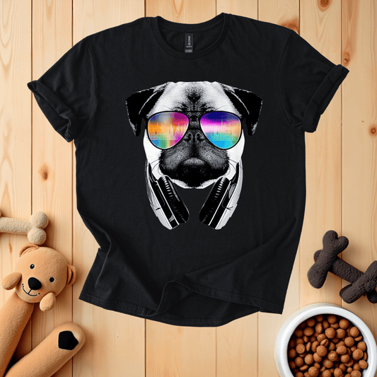 Black / S Pug DJ T-Shirt