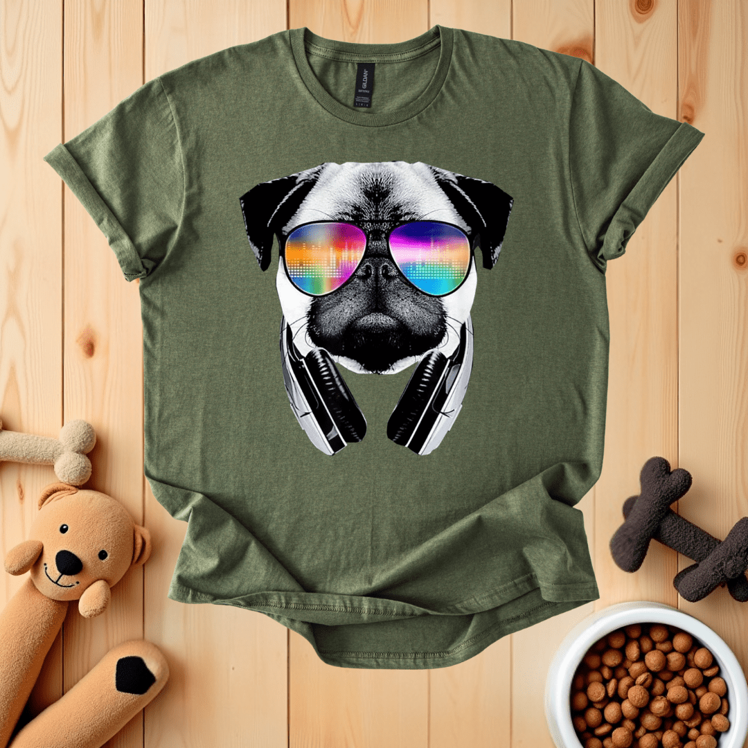 Military Green / S Pug DJ T-Shirt
