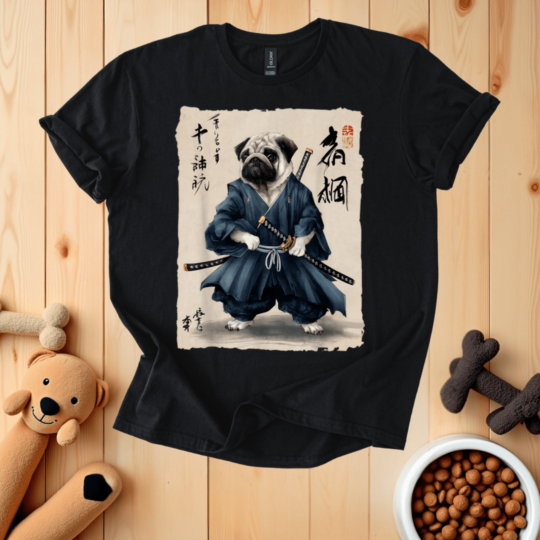 Black / S Samurai Pug T-Shirt