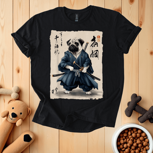 Black / S Samurai Pug T-Shirt