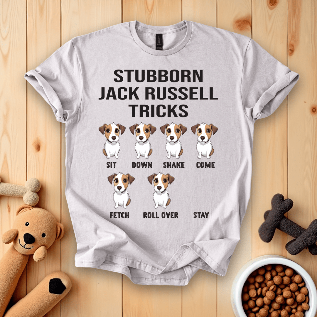 Ice Grey / S Stubborn Jack Russell Tricks T-Shirt