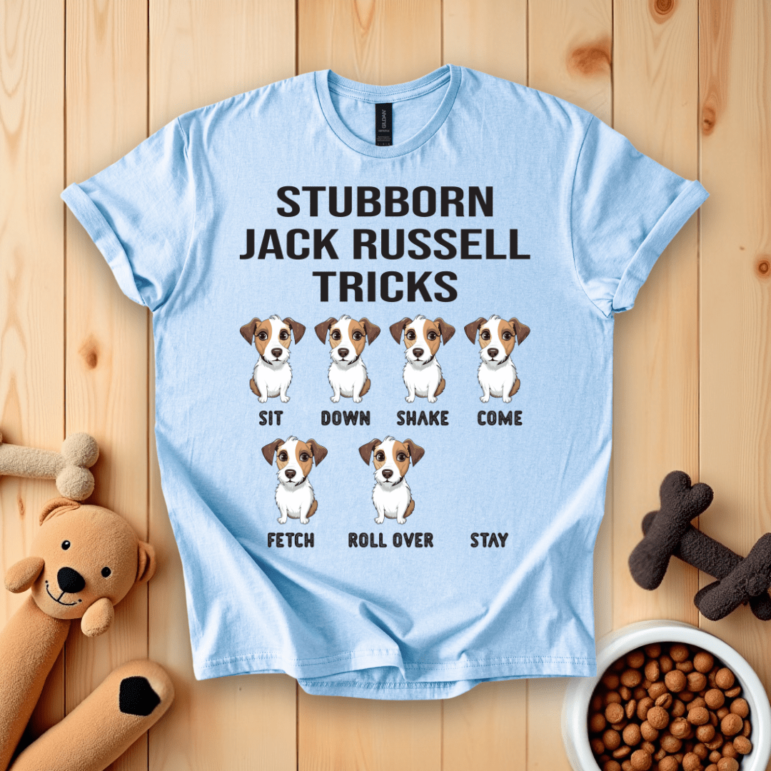 Light Blue / S Stubborn Jack Russell Tricks T-Shirt