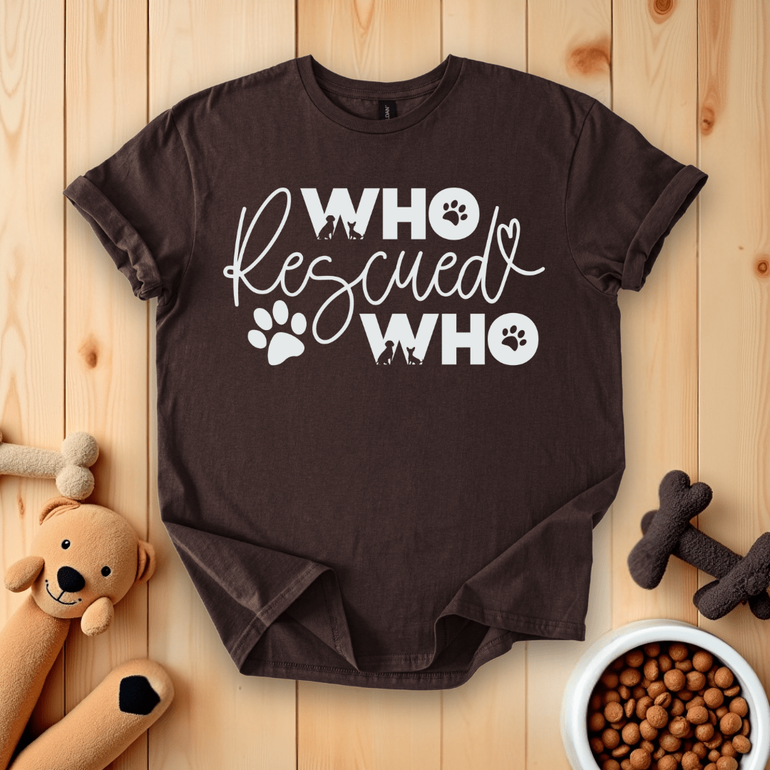 Dark Chocolate / S Who Rescued Who T-Shirt
