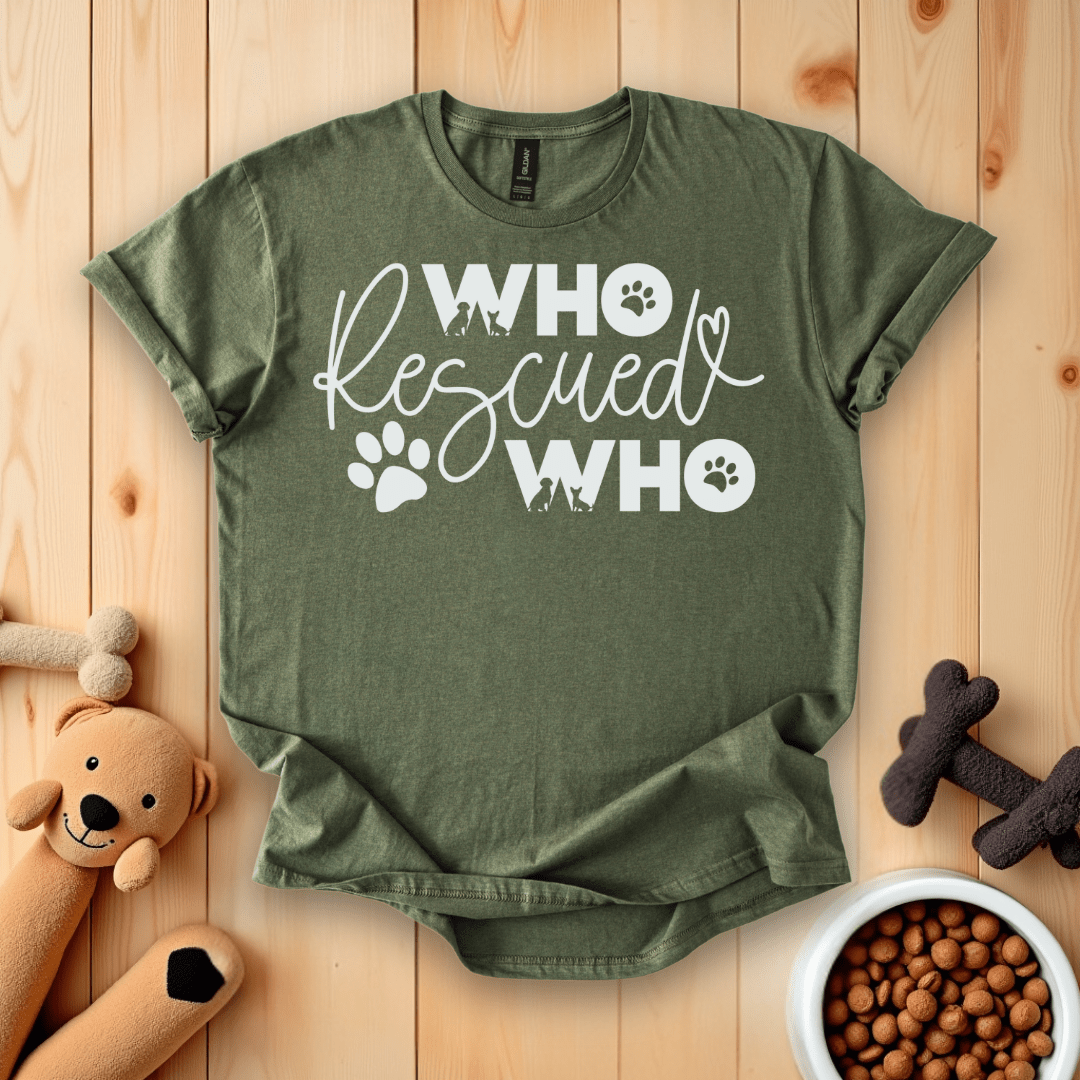 Military Green / S Who Rescued Who T-Shirt