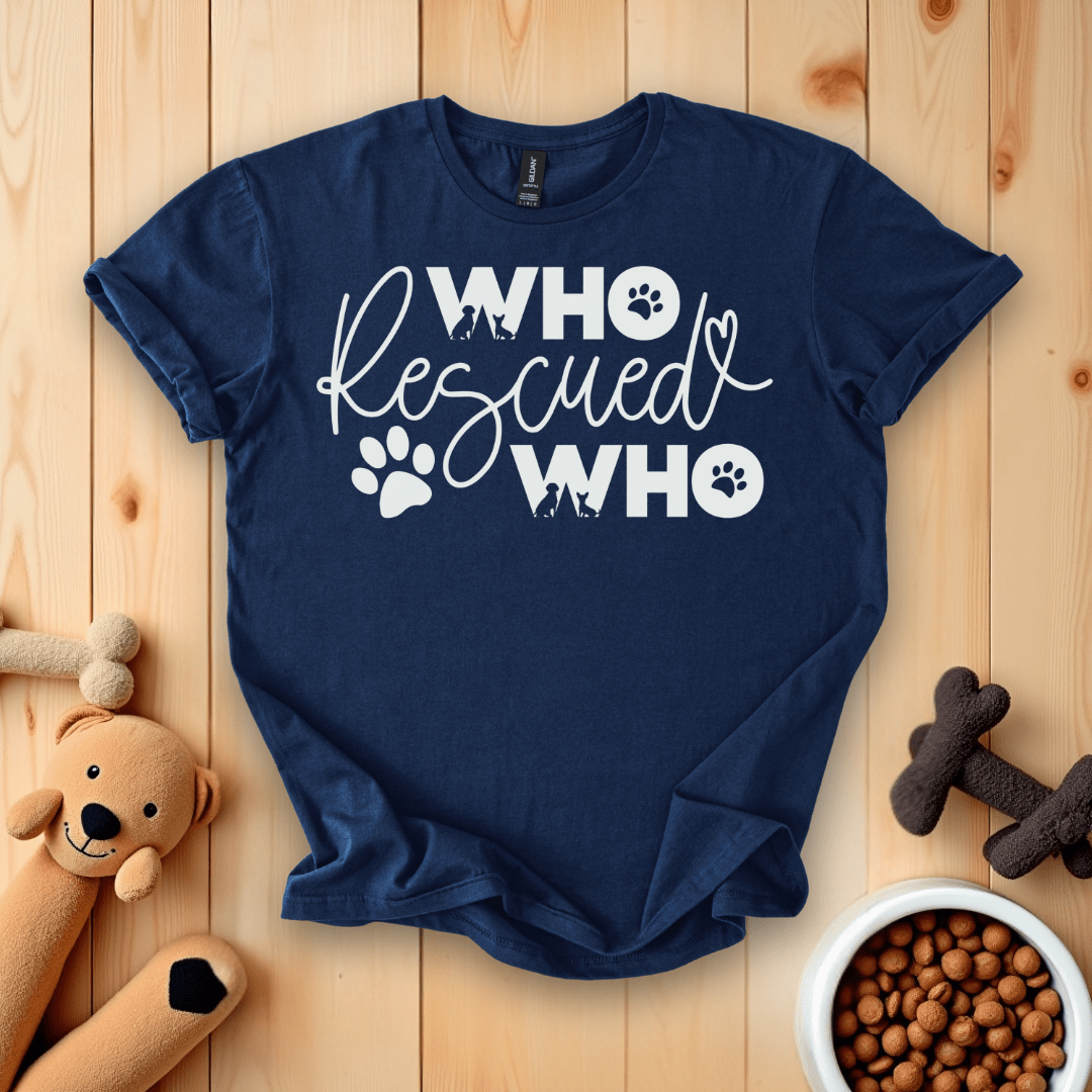 Navy / S Who Rescued Who T-Shirt