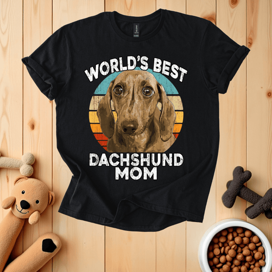 Black / S World's Best Dachshund Mom T-Shirt