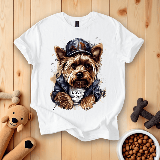 White / S Yorkie Gangsta T-Shirt