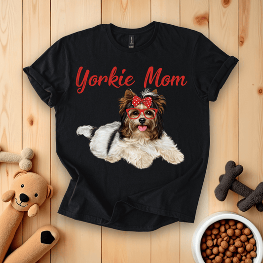 Black / S Yorkie Mom T-Shirt