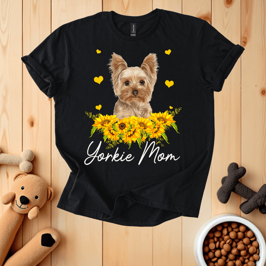 Black / S Yorkie Mom T-Shirt